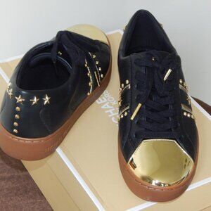 Michael Kors Frankie Stripe Leather Studded Low Top Lace-up Sneaker Shoe NIB